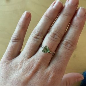 Silver and peridot ring